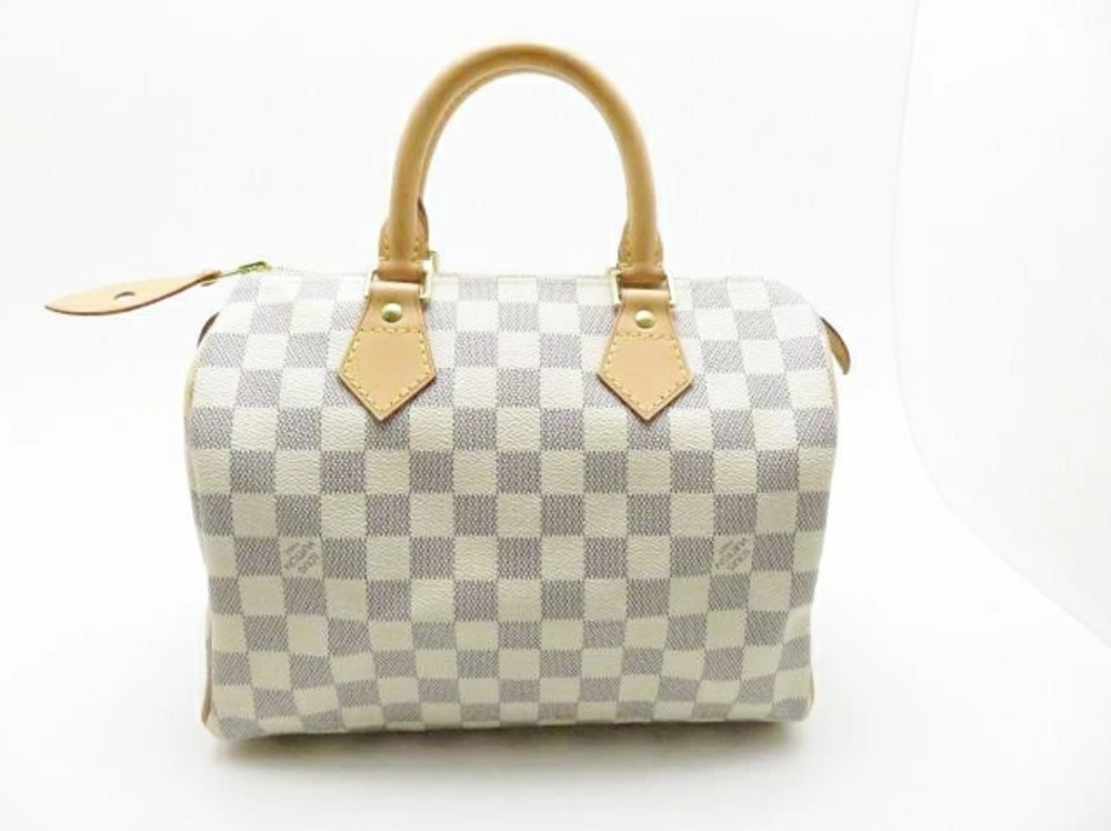 LOUIS VUITTON Speedy Handbag Damier Azur White